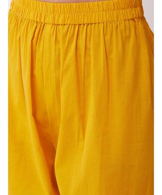 Mustard Mughal Print Slit Kurta Pant Set 7
