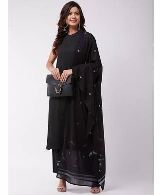 Black Kantha Halter Kurta Pant Set 2