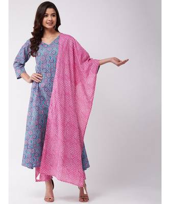Aqua Pink Kurta Ethn Mtf Pant Set 1