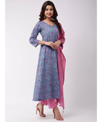 Aqua Pink Kurta Ethn Mtf Pant Set 4