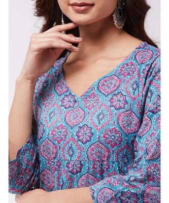 Aqua Pink Kurta Ethn Mtf Pant Set 6
