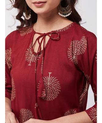 Maroon Gold Kurta Grn Shrara Set 6