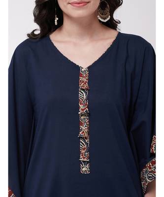 Kalamkari Kaftan Tunic with Cowl Dhoti 6