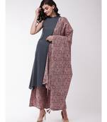 Grey and Maroon Halter Kurta Set