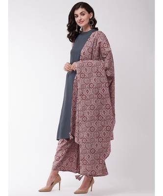 Grey and Maroon Halter Kurta Set 3