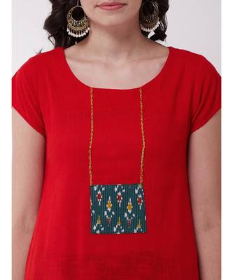 Red and Green Patola Kurta Set 6