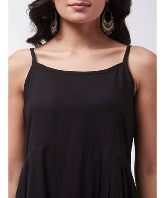 Black strappy kurta palazzo set with green boota dupatta 3