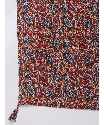 Navy blue strappy kurta palazzo set with kalamkari dupatta 4