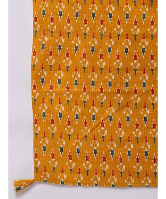 Red strappy kurta palazzo set with Mustard ikkat duptt 2