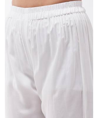 White strappy kurta palazzo set with mustard wite dupatta 2