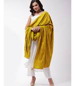 White strappy kurta palazzo set with mustard wite dupatta