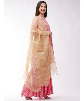 Bpink Short Kurta Sharara Set With Solid Gold Dupatta 4