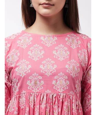 Bpink Short Kurta Sharara Set With Solid Gold Dupatta 6