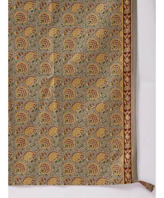 Dark Green Short Kurta Sharara Set With Grey Gold Print Dupatta 8
