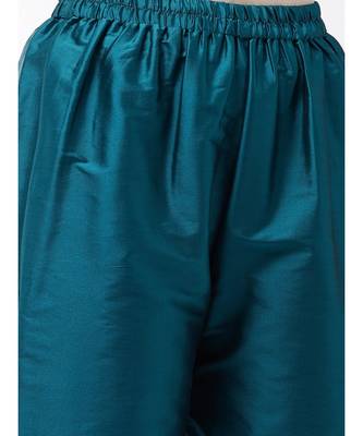 Orange And Teal Green Wavy Sleeves Gota Kurta Set 7
