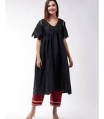 Black And Maroon Wavy Sleeves Gota Kurta Set