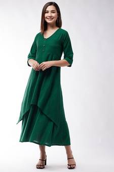 Jade Long Assymetrical Dress