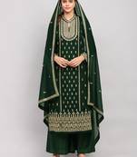 Green embroidered georgette salwar