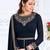 Navy blue embroidered georgette salwar