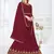 Maroon embroidered georgette salwar