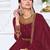 Maroon embroidered georgette salwar