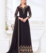 Purple embroidered georgette salwar