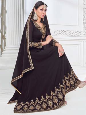 Purple embroidered georgette salwar 2