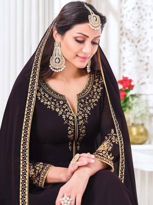 Purple embroidered georgette salwar 3