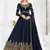 Navy blue embroidered georgette salwar