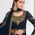 Navy blue embroidered georgette salwar
