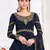 Navy blue embroidered georgette salwar
