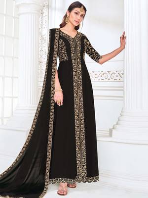 Black embroidered georgette salwar 1
