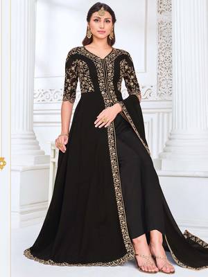 Black embroidered georgette salwar 2