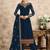 Navy blue embroidered georgette salwar