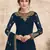 Navy blue embroidered georgette salwar