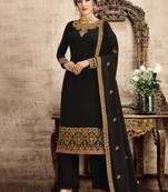 Black embroidered georgette salwar