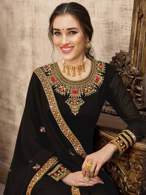 Black embroidered georgette salwar 2