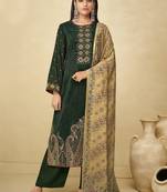 Green digital print velvet salwar