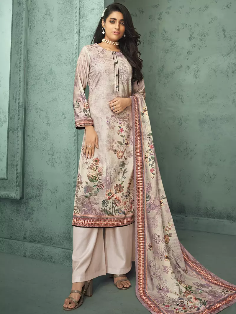Pink digital print velvet salwar