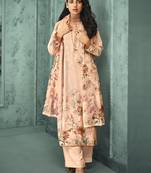 Peach digital print velvet salwar