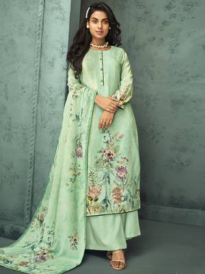 Green digital print velvet salwar 1
