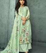 Green digital print velvet salwar