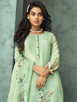 Green digital print velvet salwar 3