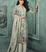 Grey digital print velvet salwar