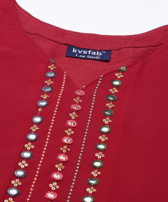 Pink Georgatte Mirror & Embroidered work kurta with sharara 4