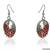 Kshitij Jewels Red Stone Studded Silver Oval Earrings