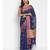 blue cotton silk woven saree with blouse