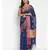 blue cotton silk woven saree with blouse