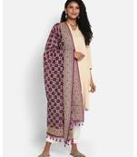 Purple Cotton Silk Banarasi  printed  dupatta