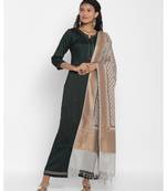 Grey Cotton Silk Banarasi  printed 3 dupatta
